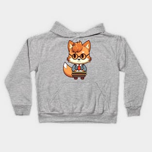 Cute fox student Kids Hoodie